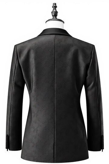 Mænds sort sjal revers 3 stykker galladragter